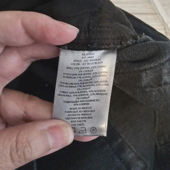 Re/done ankle crop raw Hem button closure women's jeans size 29 - Picture 5 of 6